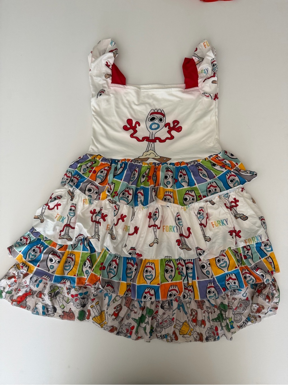 Girls’ Toy Story 4 Forky Multicolor Ruffle Dress